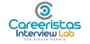 Logo of Careeristas Interview Lab featuring the text 'Careeristas Interview Lab' in blue and gray with the tagline 'the future makers' in orange.